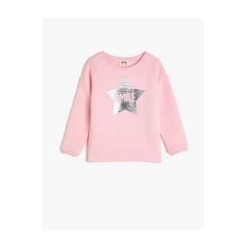 Koton Bisiklet Yaka Pamuklu Baskili Uzun Kollu Sweatshirt 1YKB16546OK