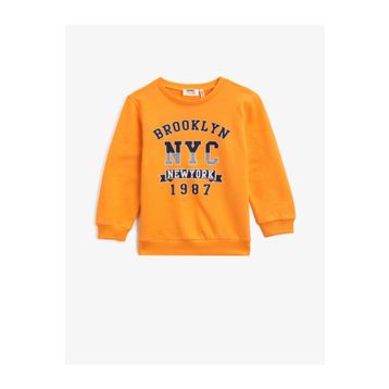 Koton Bisiklet Yaka Pamuklu Baskili Uzun Kollu Sweatshirt 1YKB16546OK