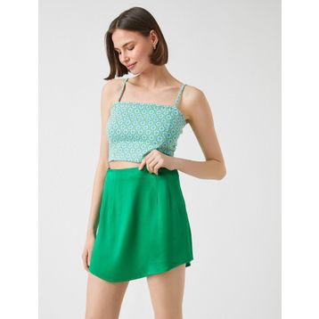 Koton Çiçekli Crop İnce Askılı Kız Çocuk Atlet