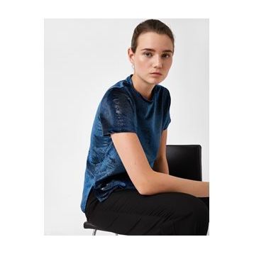 Koton Erkek Basic Kisa Kollu Bisiklet Yaka Tisört Lacivert 1YAM12136LK747XXL