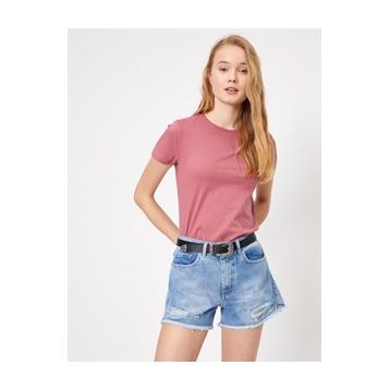 Koton Erkek Basic Kisa Kollu Bisiklet Yaka Tisört Lacivert 1YAM12136LK747XXL