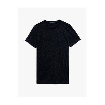 Koton Erkek Basic Kisa Kollu Bisiklet Yaka Tisört Lacivert 1YAM12136LK747XXL