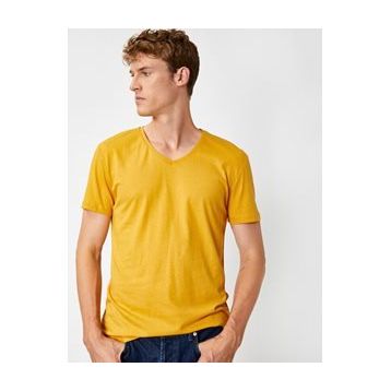 Koton Erkek Basic Kisa Kollu Bisiklet Yaka Tisört Lacivert 1YAM12136LK747XXL