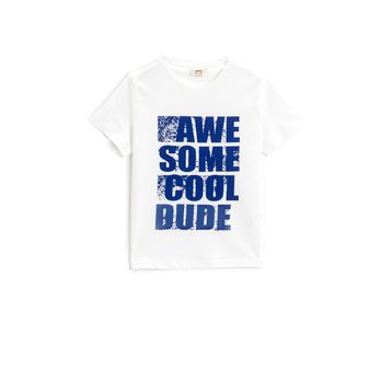 Koton Erkek Çocuk Slogan Baskılı Kısa Kollu T-Shirt