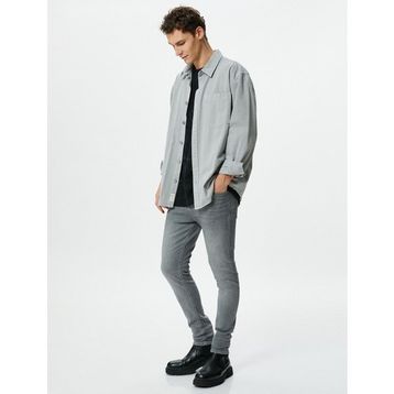 Koton Justin Gri Super Skinny Fit Jean Erkek Kot Pantolon