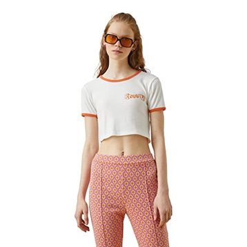 Koton Kadın Baskılı Crop T-shirt