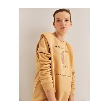 Koton SWEATSHIRT Kadın Sweatshirt Sarı