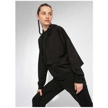 Koton TYC00044837889 Kırmızı Kapüsonlu Cepli Kadın Sweatshirt