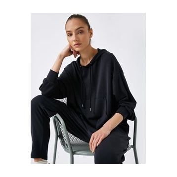 Koton TYC00044837889 Kırmızı Kapüsonlu Cepli Kadın Sweatshirt