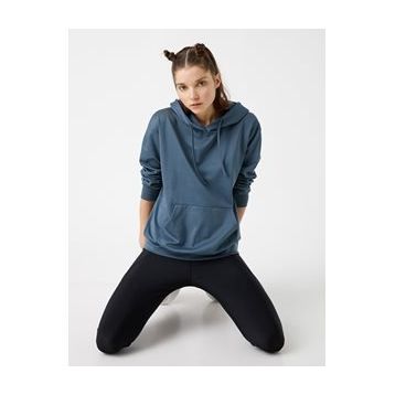 Koton TYC00044837889 Kırmızı Kapüsonlu Cepli Kadın Sweatshirt