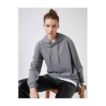 Koton TYC00044837889 Kırmızı Kapüsonlu Cepli Kadın Sweatshirt