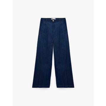Koton Wide Leg Bianca Lacivert Kadın Jean Kot Pantolon