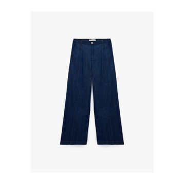 Koton Wide Leg Bianca Lacivert Kadın Jean Kot Pantolon