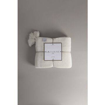 Koza Home 37102 130x170 cm Miel Krem Kenarı Ponponlu Tv Battaniyesi