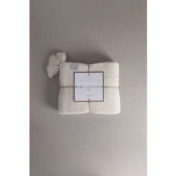 Koza Home 37102 130x170 cm Miel Krem Kenarı Ponponlu Tv Battaniyesi