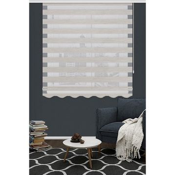 Koza Stor 125V02 Bej Kırçıllı Bambu Zebra 200x200 cm Stor Perde