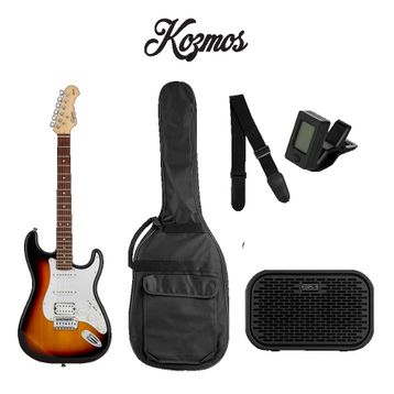 Kozmos KGP-STG20HSS-3TS Sunburst Elektro Gitar + UNIQUE-MINI-BK 10W Amfi Başlangıç Paketi