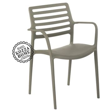 Kozza Home Lixa Kollu Çimento Gri Bahçe Sandalye