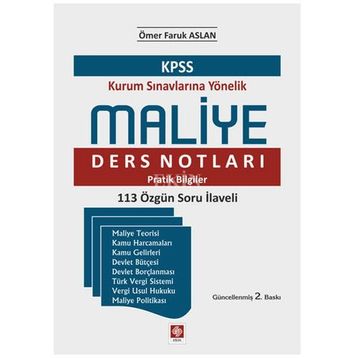 KPSS Kurum Sınavlarına Yönelik Maliye Ders Notları - Ömer Faruk Aslan