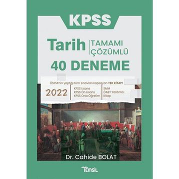 KPSS Tarih Tamamı Çözümlü 40 Deneme - Temsil Kitap