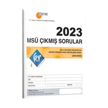 KR Akademi Yayınları 2023 MSÜ Çıkmış Sorular Tıpkı Basım Kitapçığı