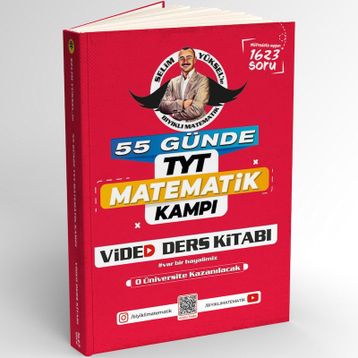 KR Akademi Yayınları - TYT Matematik Kampı 55 Günde Video Ders Kitabı Bıyıklı Matematik