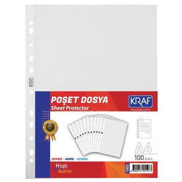 Kraf 1002 100'lü Poşet Dosya A4 XL Poşet Dosya
