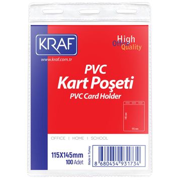 Kraf 115x145 mm 100 Adet PVC Kart Poşeti