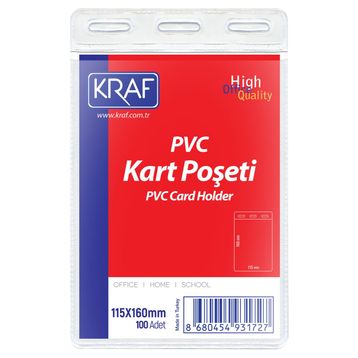 Kraf 115x160 mm 100 Adet PVC Kart Poşeti