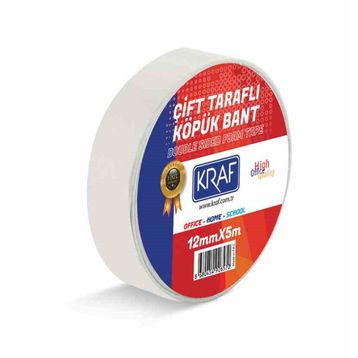 Kraf 12 mm 5 mt Çift Taraflı Köpük Bant