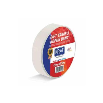 Kraf 12 mm 5 mt Çift Taraflı Köpük Bant