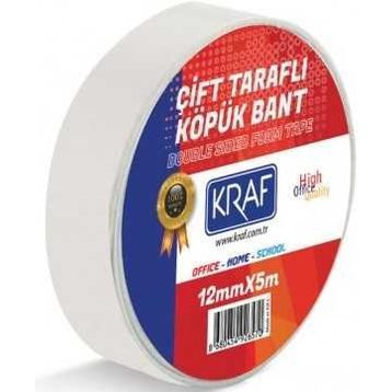 Kraf 12 mmx5 m Çift Taraflı Köpük Bant
