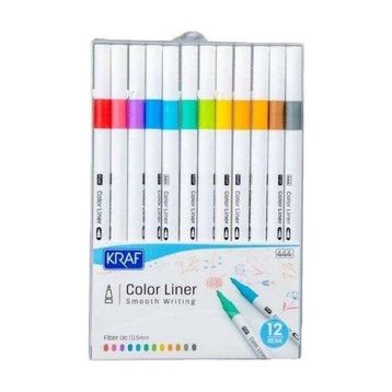 Kraf 12 Renk Color Liner Kalem Seti
