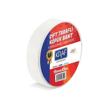 Kraf 15 mm 5 m Çift Taraflı Köpük Bant