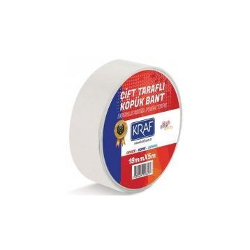 Kraf 19 mm 5 m Çift Taraflı Köpük Bant