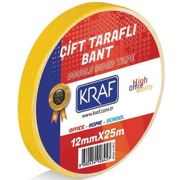 Kraf 2512G 12 mm x 25 mt Çift Taraflı Bant