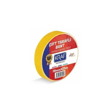 Kraf 2519G 19 mm x 25 mt Çift Taraflı Bant