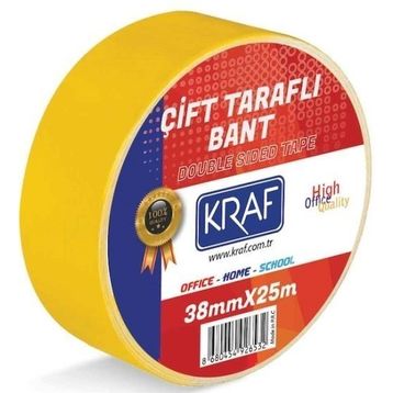Kraf 2538G 38 mm x 25 mt Çift Taraflı Bant