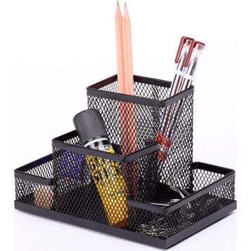 Kraf 411g 4'lü Siyah Metal Perfore Organizer Kalemlik