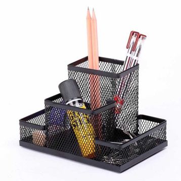 Kraf 411g 4'lü Siyah Metal Perfore Organizer Kalemlik