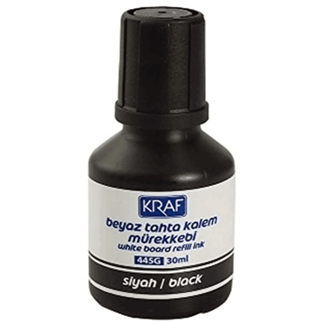 Kraf 445G Siyah 30 ml Beyaz Tahta Kalemi Mürekkebi