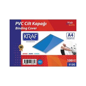 Kraf 512G 160 Mikron 100 Adet Mavi Cilt Kapağı