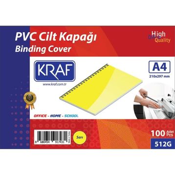 Kraf 512G 160 Mikron 100 Adet Sarı Cilt Kapağı