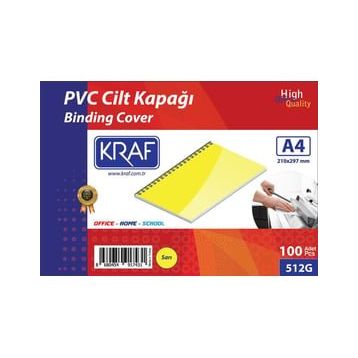 Kraf 512G 160 Mikron 100 Adet Sarı Cilt Kapağı