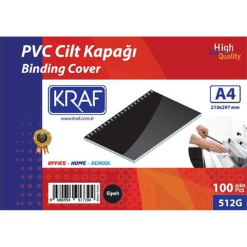 Kraf 512G 160 Mikron 100 Adet Siyah Cilt Kapağı