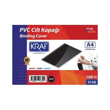 Kraf 512G 160 Mikron 100 Adet Siyah Cilt Kapağı