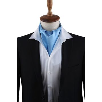 Kravatkolik K569 Açık Mavi Düz Ascot Erkek Fular