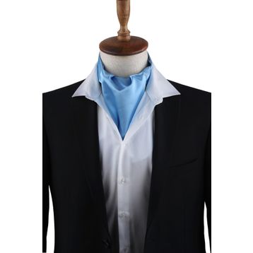 Kravatkolik K569 Açık Mavi Düz Ascot Erkek Fular