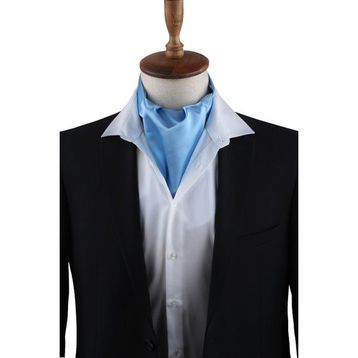 Kravatkolik K569 Açık Mavi Düz Ascot Erkek Fular