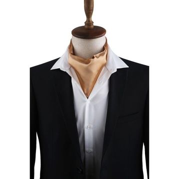 Kravatkolik K570 Bej Düz Ascot Fular